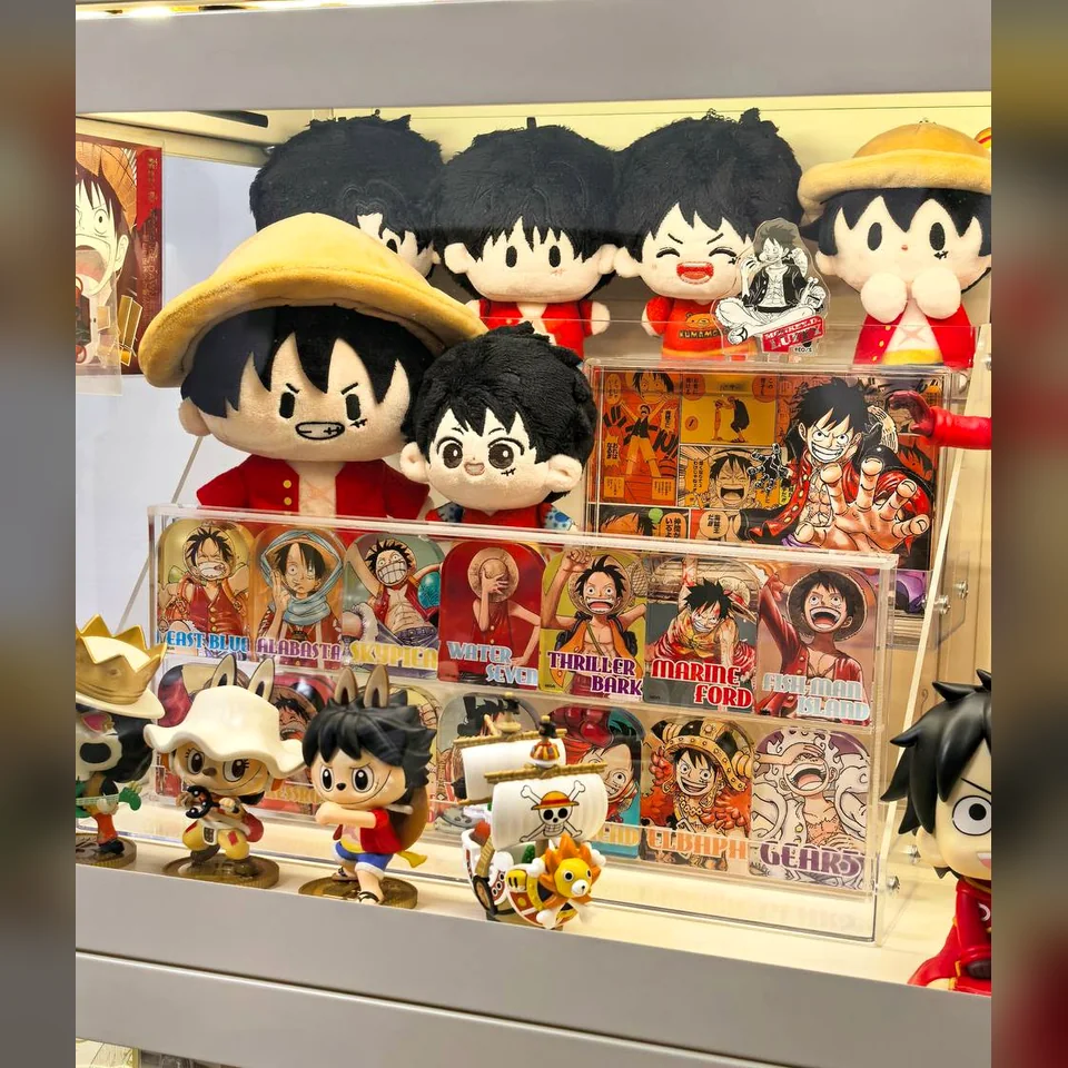 Real One Piece merchandise inventory on our packing shelves